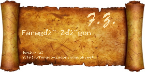 Faragó Zágon névjegykártya
