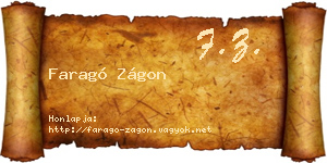 Faragó Zágon névjegykártya